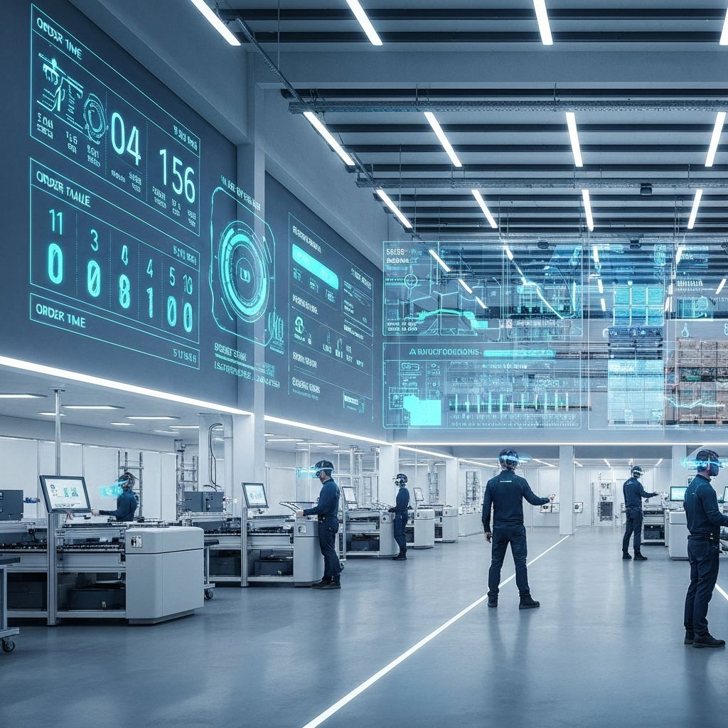 Modern warehouse with digital technology